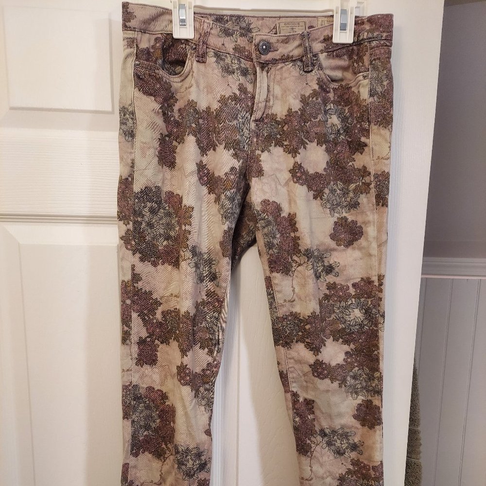 All Saints Brodie low rise cropped jeans floral